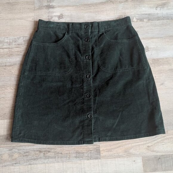French Connection * Women’s Corduroy Skirt * Pine Green, Size 10 - Picture 2 of 7